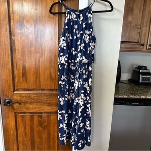 Navy Floral Petite Jumpsuit
